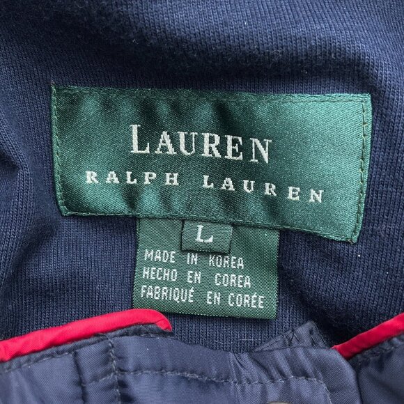 Ralph Lauren Jacket Men Large Blue Red Softshell Cotton Lined Golf Windbreaker - Picture 4 of 13